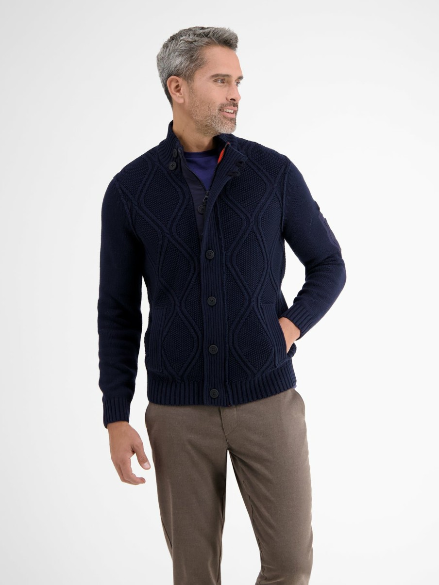 Herren LERROS | Grobstrickjacke Mit Cable-Muster