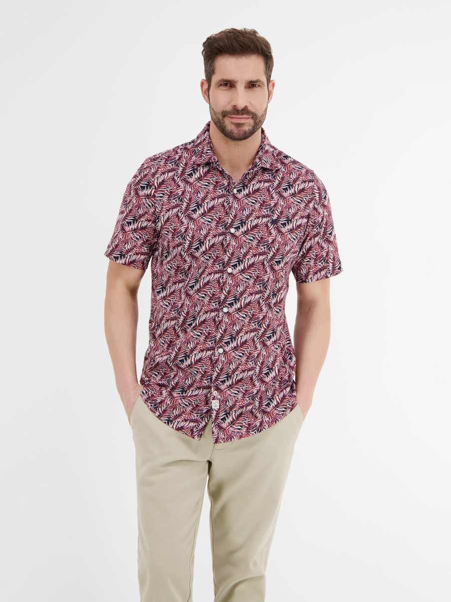 Herren LERROS | Sommerliches Kurzarmhemd Mit Floralem Print