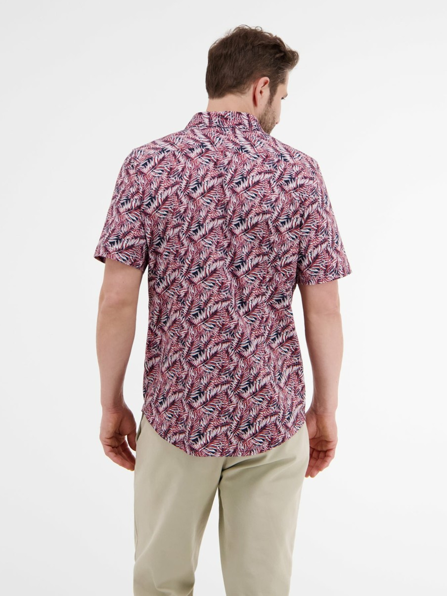 Herren LERROS | Sommerliches Kurzarmhemd Mit Floralem Print