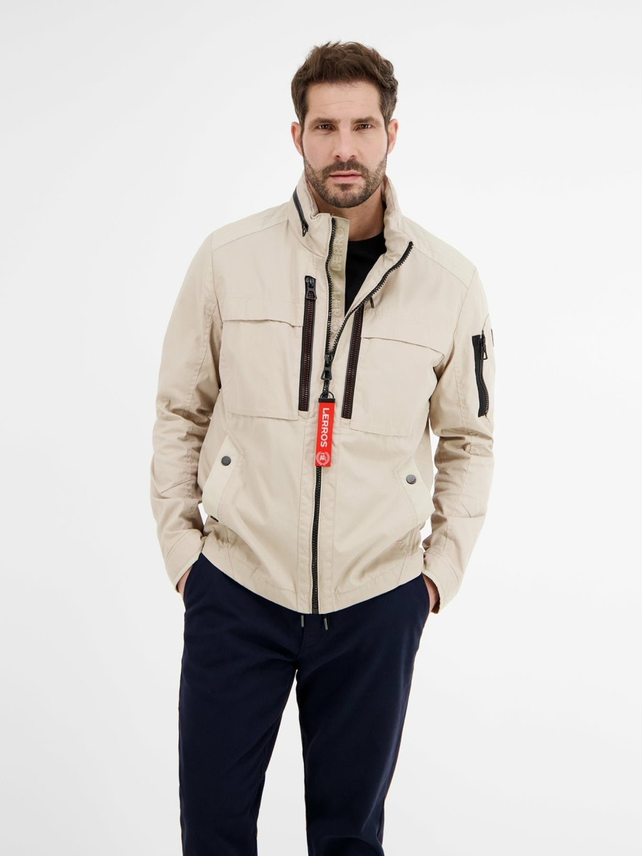 Herren LERROS | Modischer Baumwoll-Nylon-Blouson Sandy Beige