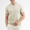 Herren LERROS | Serafino-Shirt In Melangequalitat