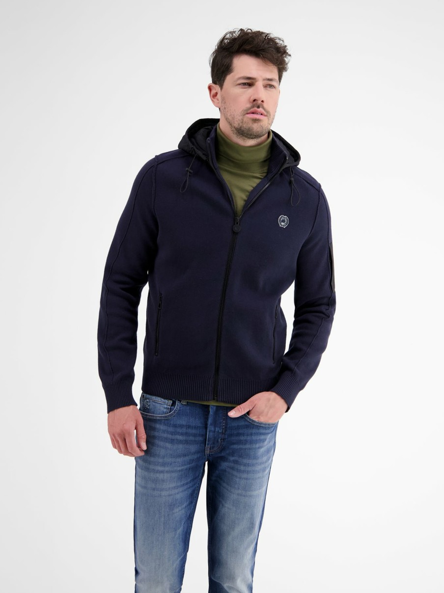 Herren LERROS | Sweatjacke Mit Nylon-Kapuze