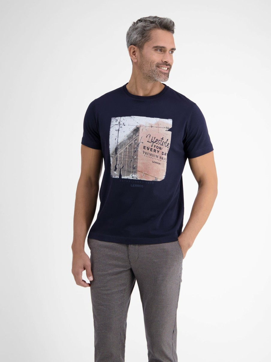 Herren LERROS | T-Shirt Mit Fotoprint