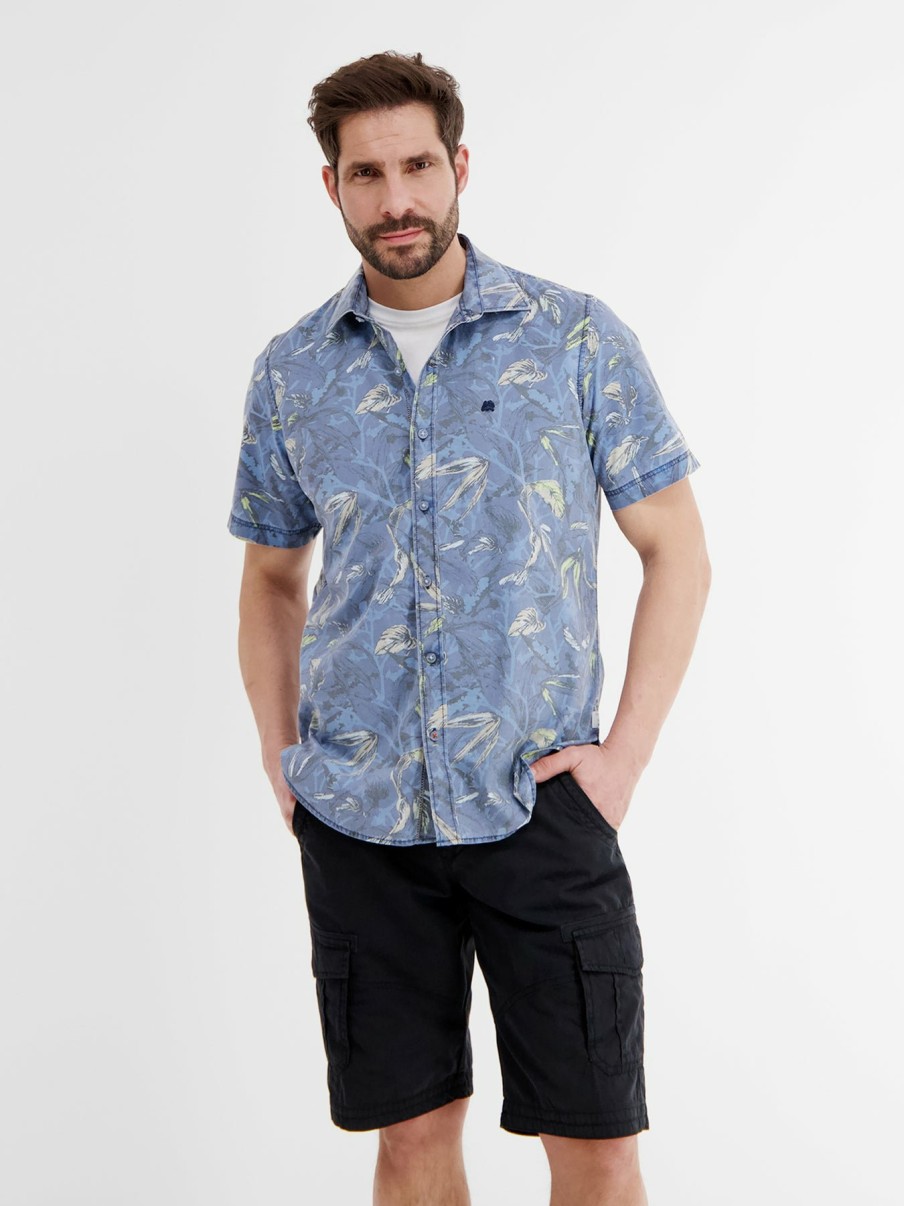 Herren LERROS | Kurzarmhemd Mit Floralem Alloverprint