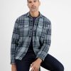 Herren LERROS | Hemdjacke In Twillqualitat Blue Fog