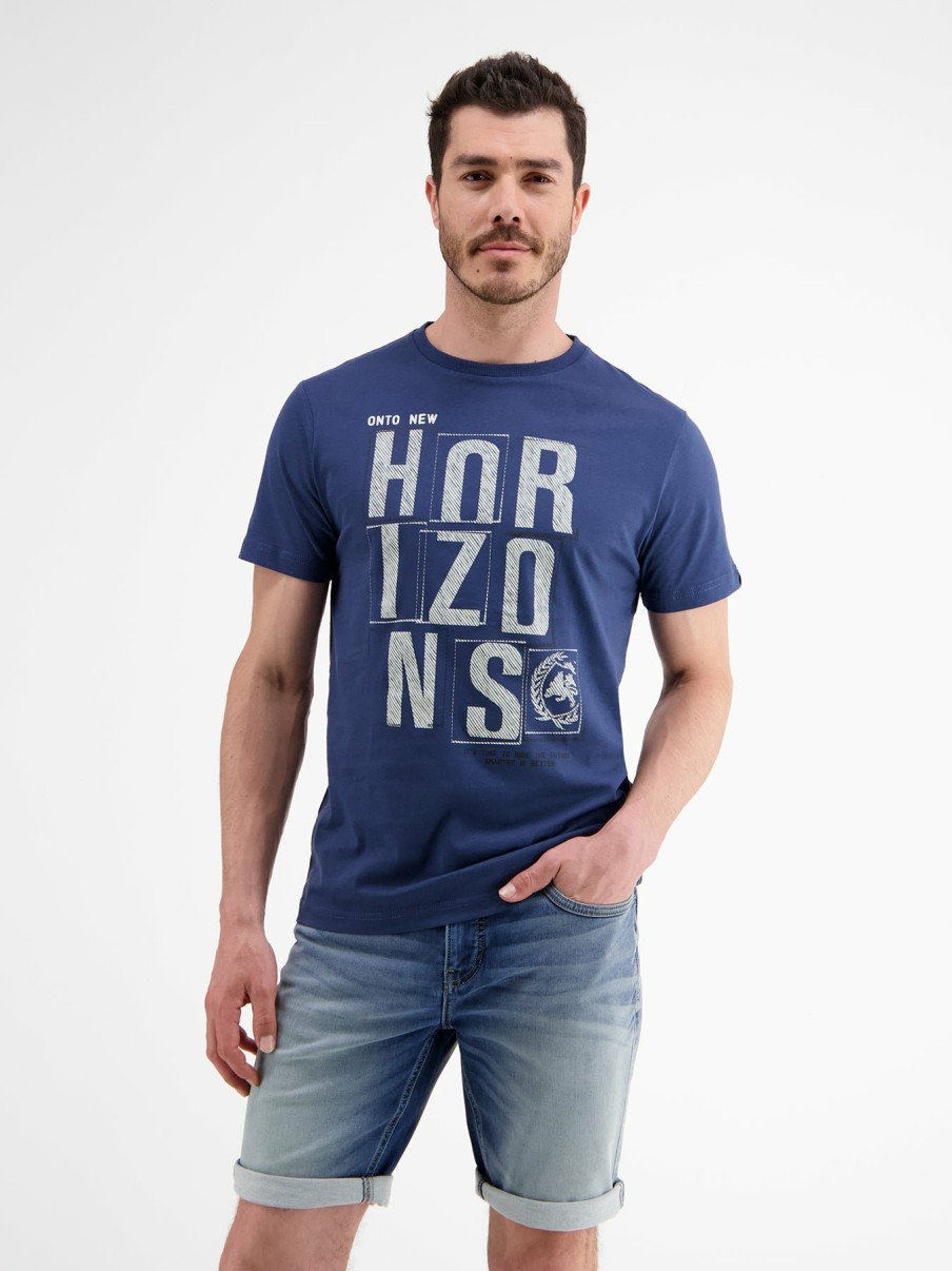 Herren LERROS | Lassiges Shirt Mit Brustprint