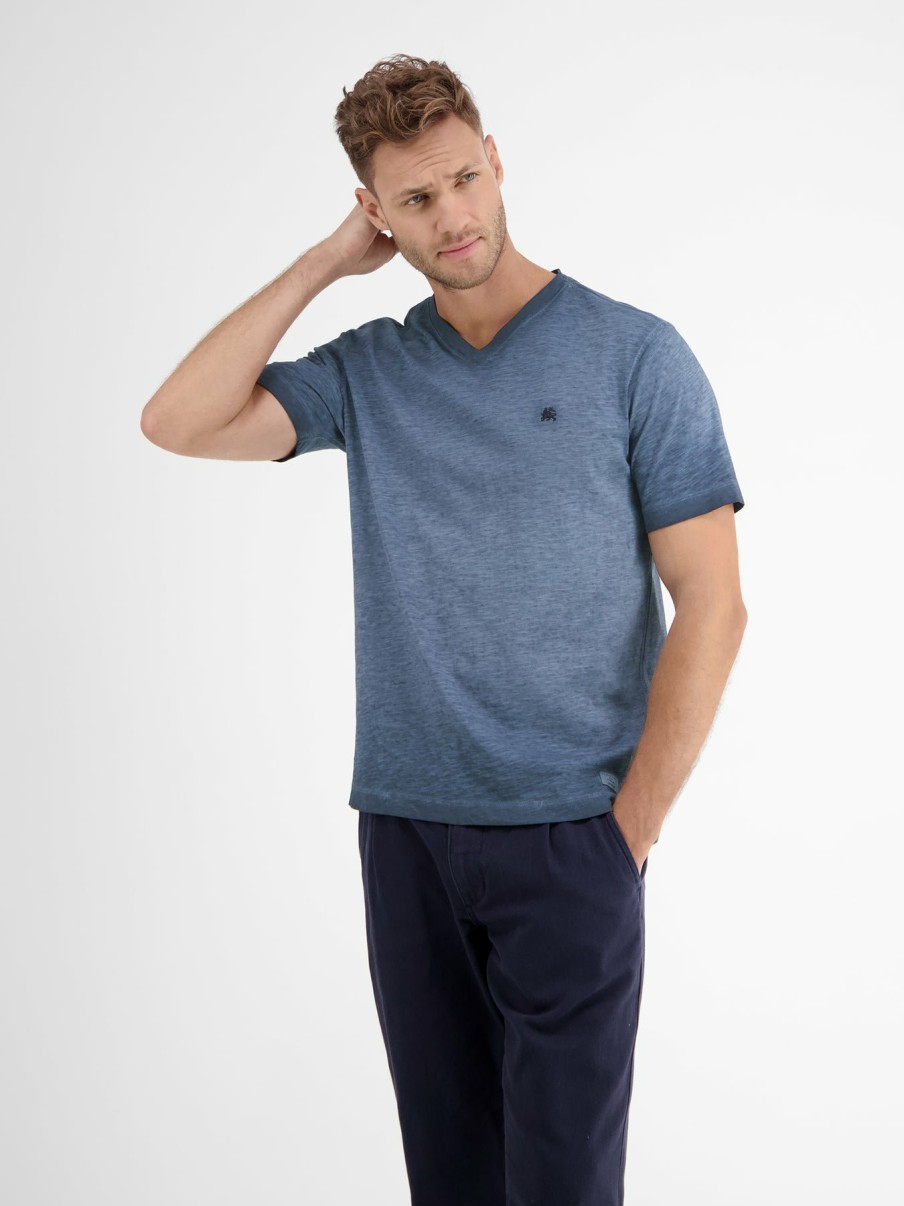 Herren LERROS | V-Neck-Shirt, Faded Melange