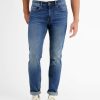 Herren LERROS | Baxter 5-Pocket-Denim Im Used-Look, Relaxed Fit, Light Blue Strong Blue