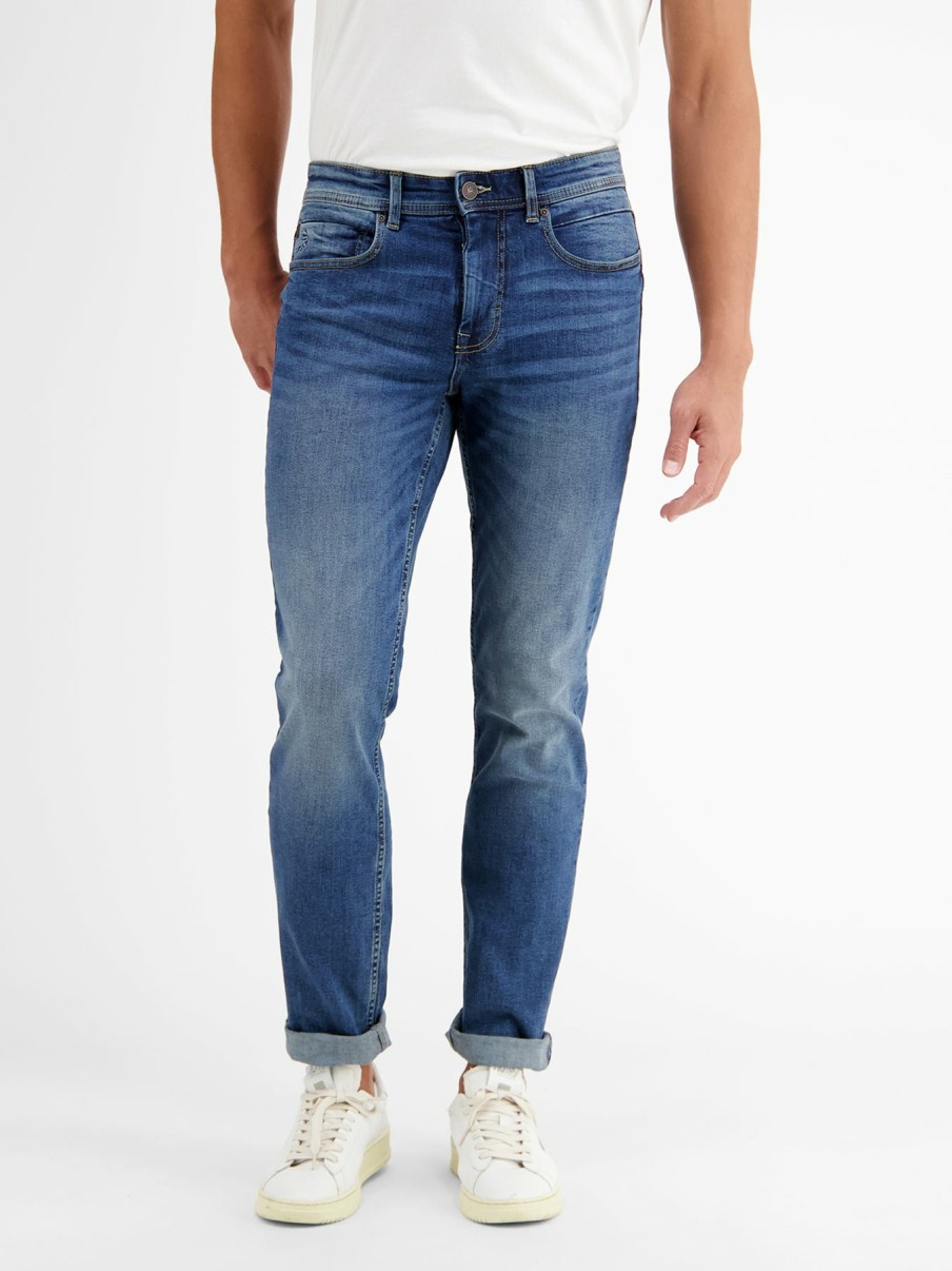 Herren LERROS | Baxter 5-Pocket-Denim Im Used-Look, Relaxed Fit, Light Blue Strong Blue