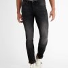 Herren LERROS | Baxter 5-Pocket-Denim Im Used-Look, Relaxed Fit, Black