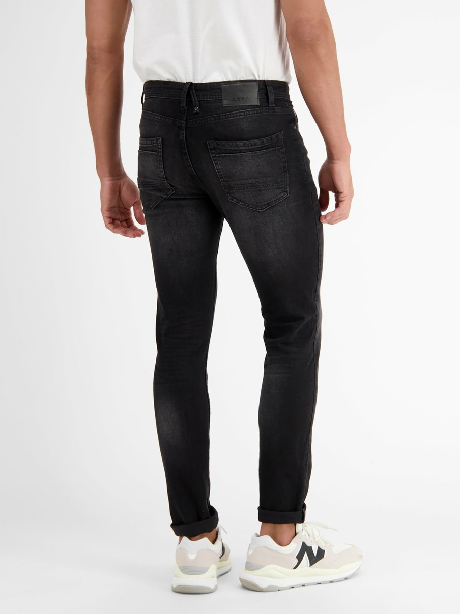 Herren LERROS | Baxter 5-Pocket-Denim Im Used-Look, Relaxed Fit, Black