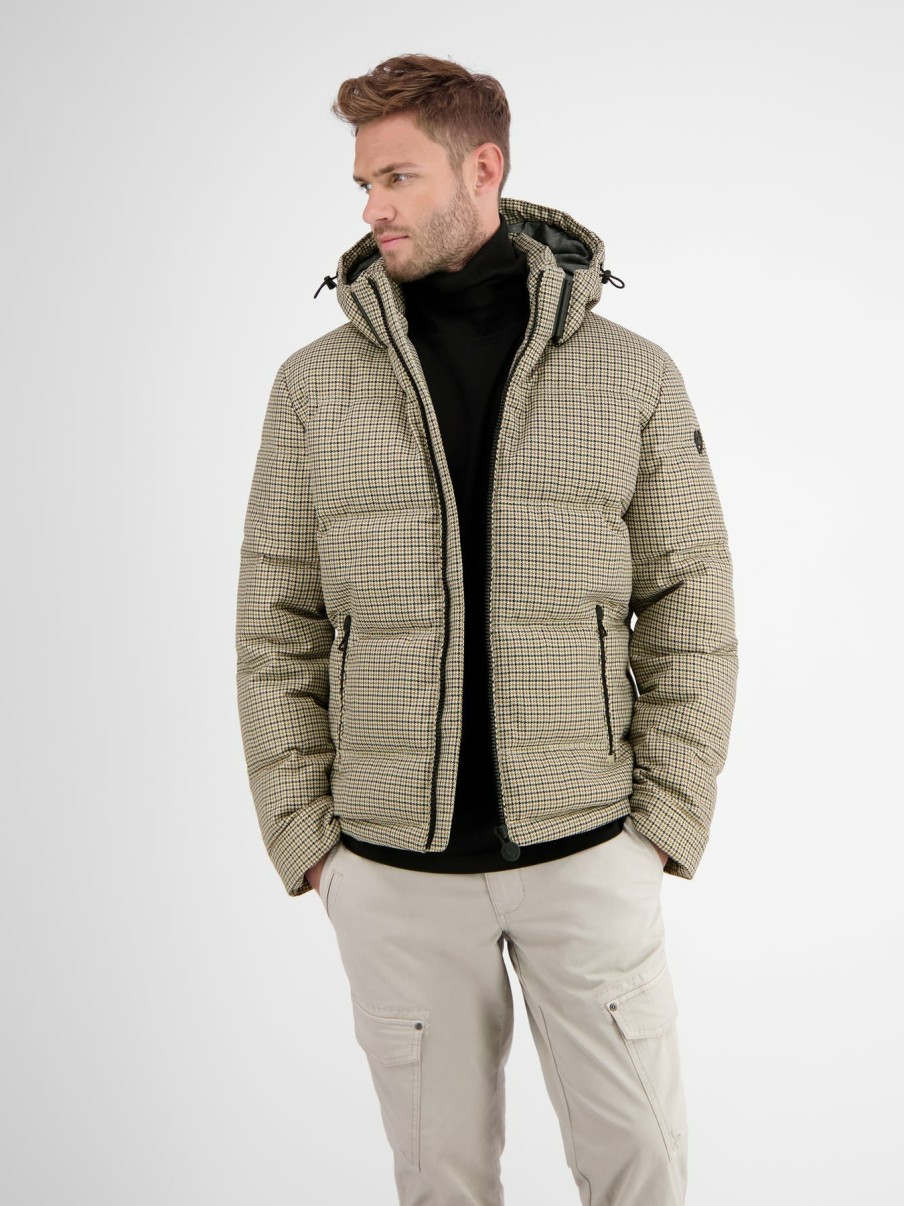 Herren LERROS | Steppblouson. Kariert Soft Stone