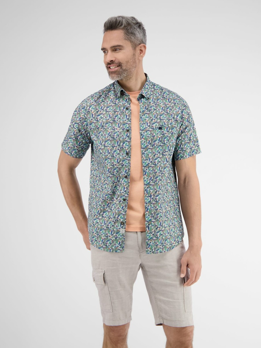 Herren LERROS | Halbarmhemd Mit Floralem Print