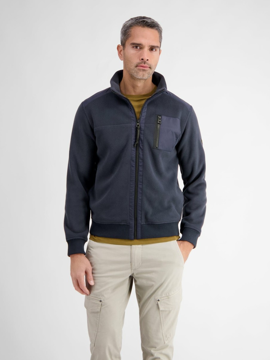 Herren LERROS | Polar Fleece Sweatjacke Classic Navy