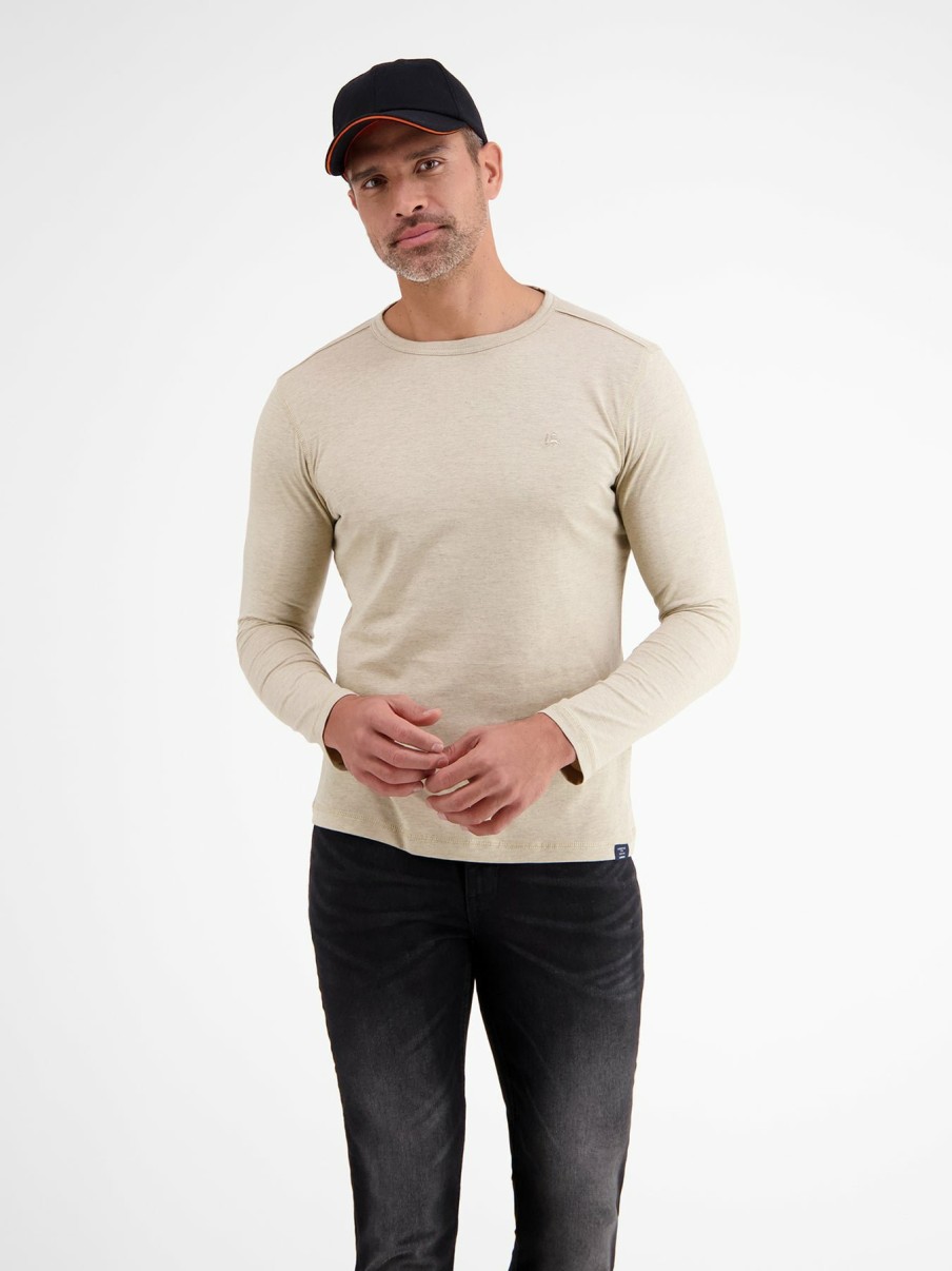 Herren LERROS | Longsleeve In Strukturqualitat