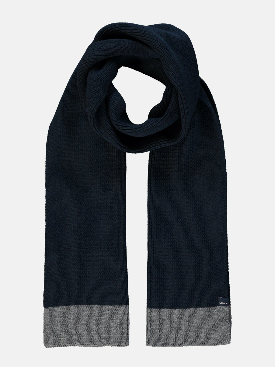 Accessoires LERROS | Strickschal Mit Schmaler Rippe Classic Navy