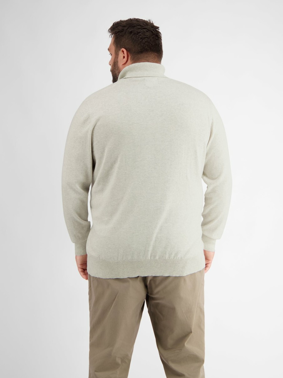 ÜBERGRÖSSE LERROS | Rollkragenpullover Fog White Melan