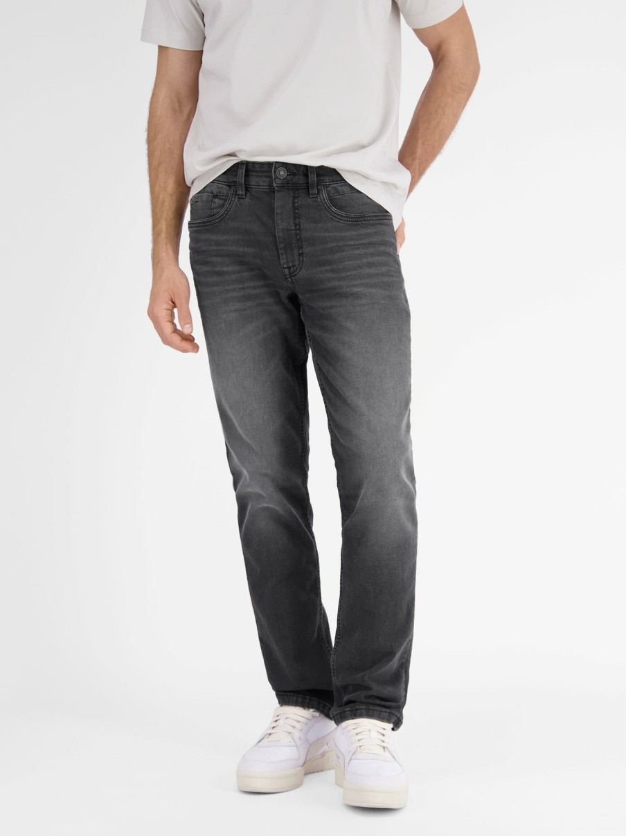 Herren LERROS | 5-Pocket Stretch-Denim Baxter In Relaxed Fit Black Used Wash