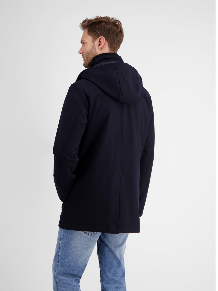 Herren LERROS | Lrs Mantel Mit Kapuze Classic Navy