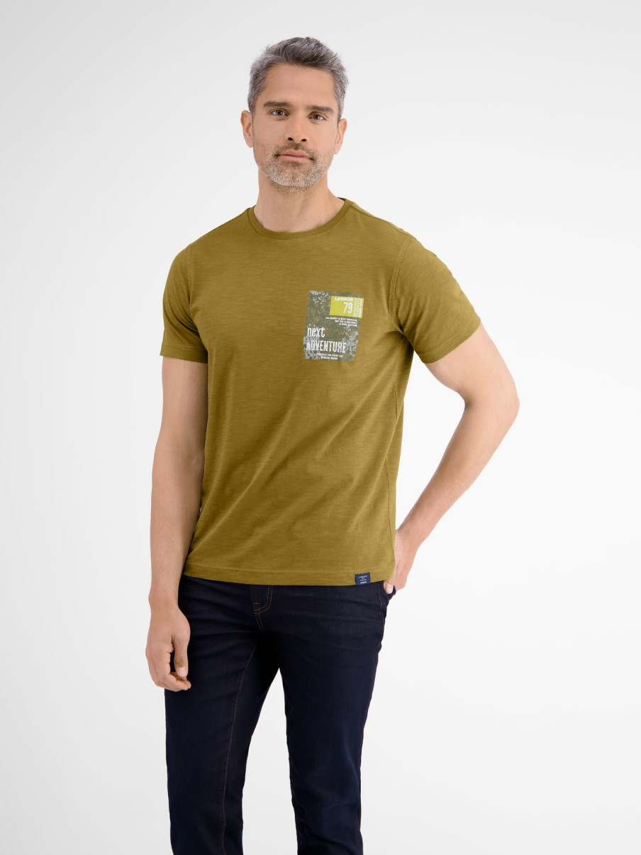 Herren LERROS | O-Neck T-Shirt. Brustprint