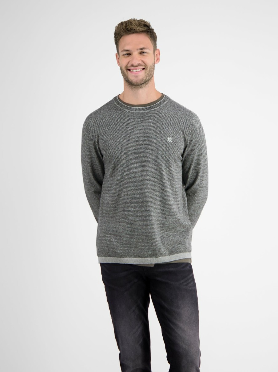 Herren LERROS | Gestreifter Strick-Longsleeve