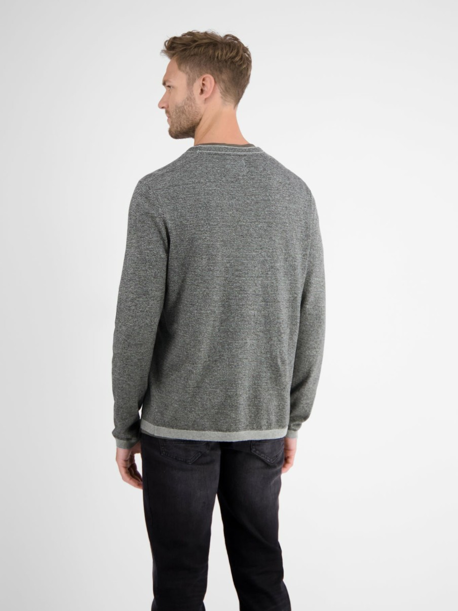 Herren LERROS | Gestreifter Strick-Longsleeve