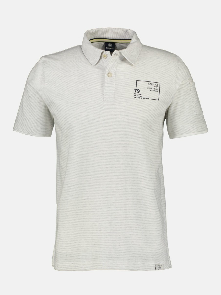 Herren LERROS | Poloshirt Mit Finelinerstreifen, Washed