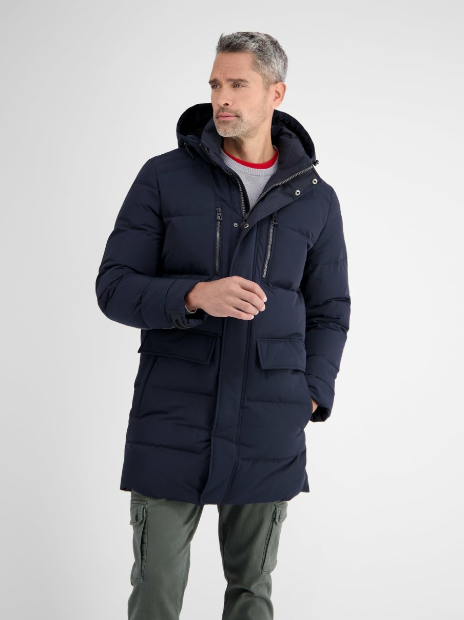 Herren LERROS | Longjacket Im Parka-Design. Gesteppt Classic Navy