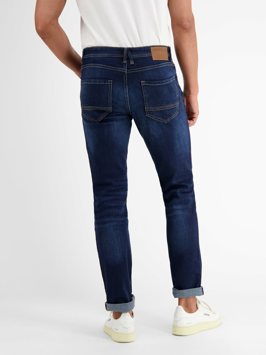 Herren LERROS | Baxter 5-Pocket-Denim Im Used-Look, Relaxed Fit, Blue Dark Blue