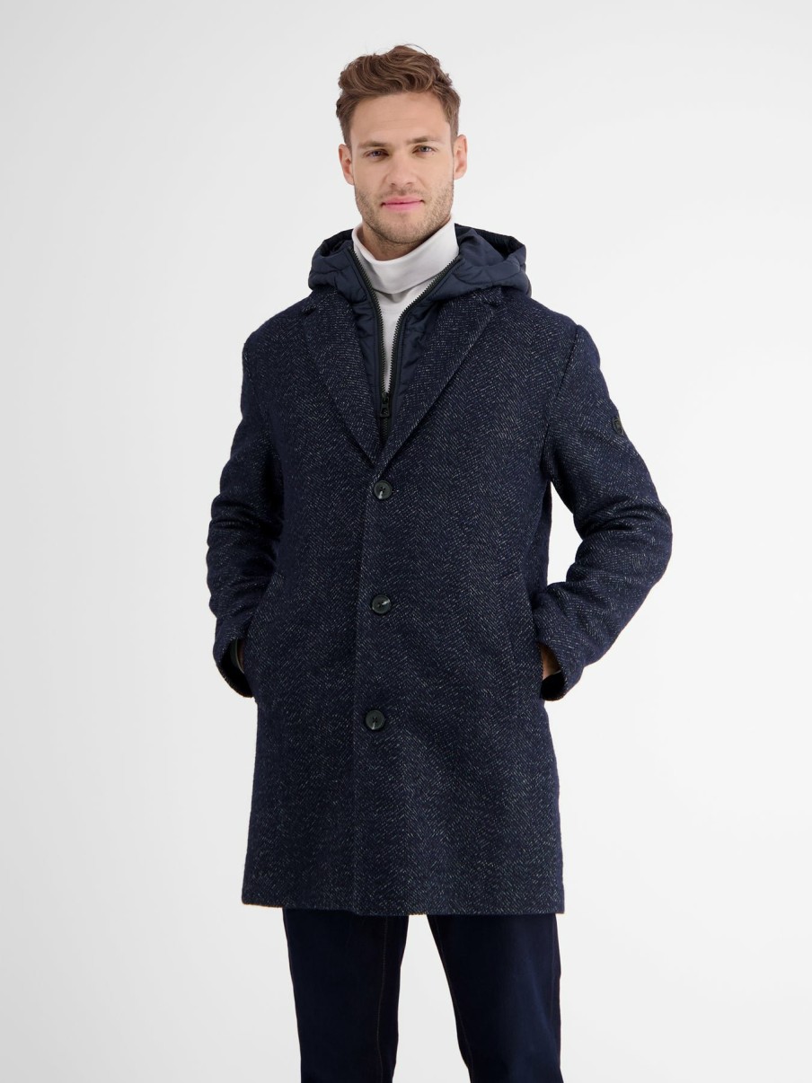 Herren LERROS | Kurzmantel In Wolloptik Classic Navy