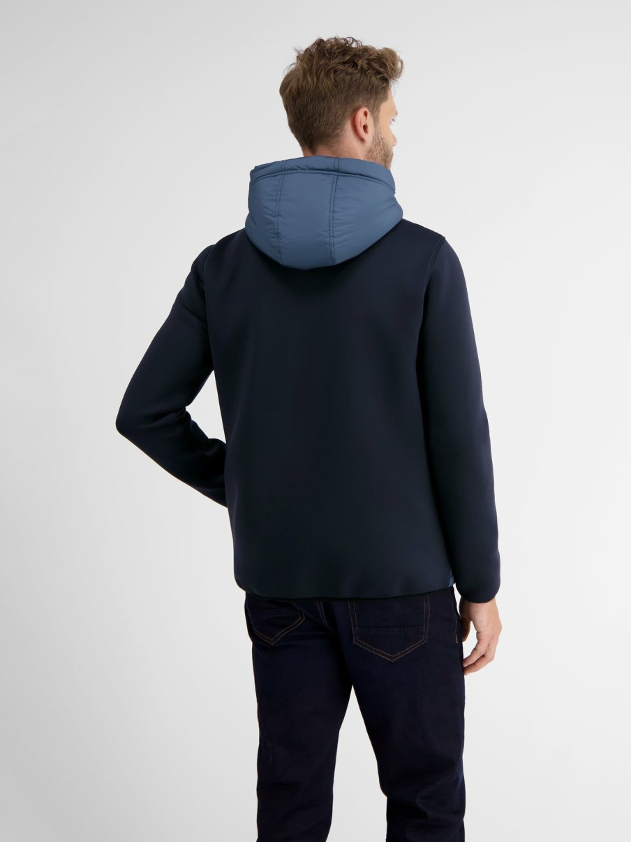 Herren LERROS | Sweatjacke Mit Nylonfront Classic Navy