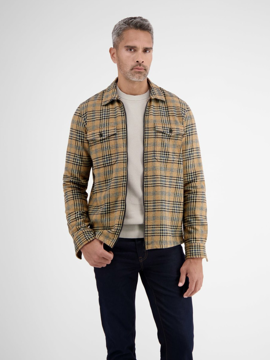 Herren LERROS | Karierte Hemdjacke Hazel Brown