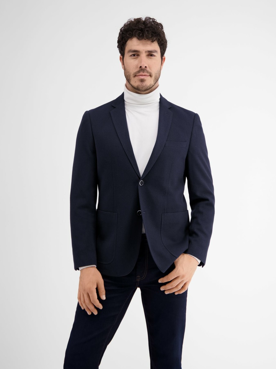 Herren LERROS | Sakko Mit Strukturmuster. Unifarben Classic Navy